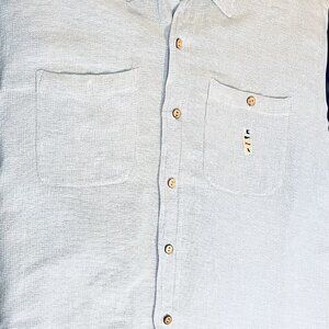 Pusser’s Tropic Weave Shirt L Light Blue Sailing Resort Boating Caribbean